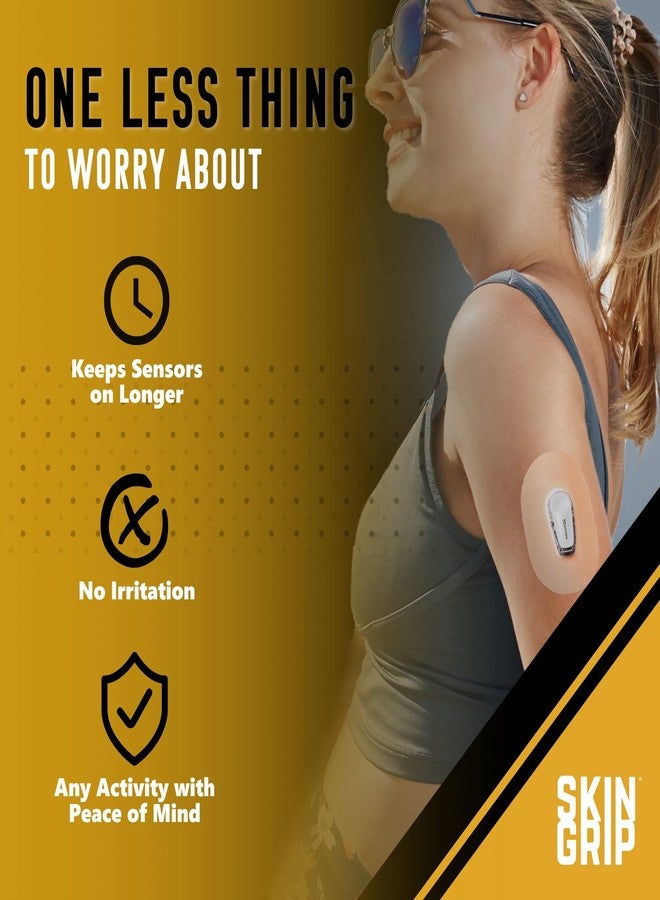 Skin Grip MAX Adhesive Patches Compatible with Dexcom G6 CGM – Pre-Cut, Non-Fraying, Extreme Adhesive Medical Tape – CGM Senor Cover, Waterproof & Sweatproof for 10-14 Days – 10 Pack, Tan - Image 4